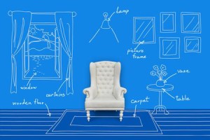 chair in a room, interior design concept
