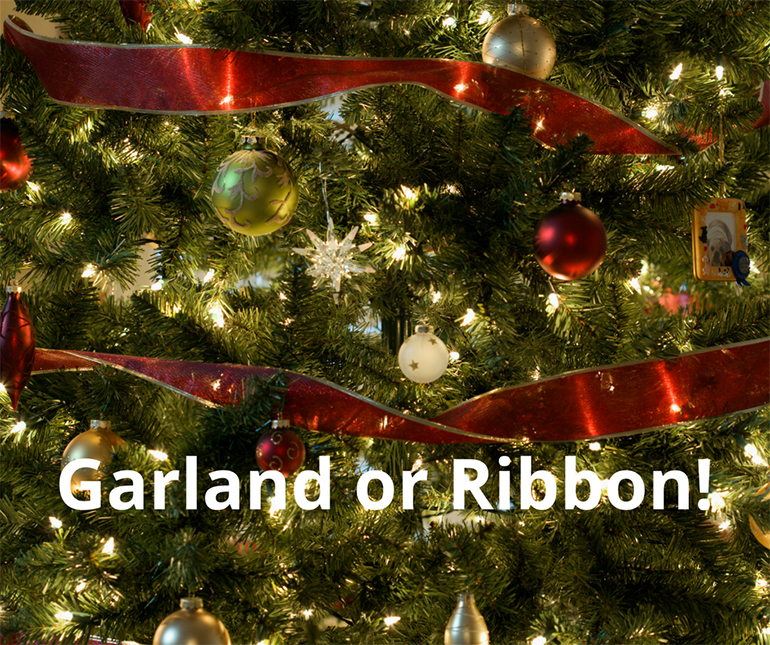 Hang garland or ribbon before you hang ornaments - Details Full Service Interiors - Monson Interior Designer