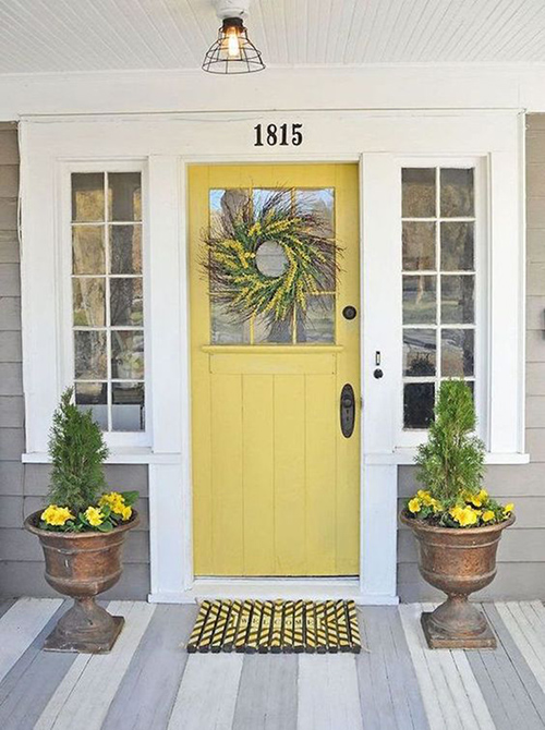 Yellow front door - Details Full Service Interiors - Monson MA Interior Design