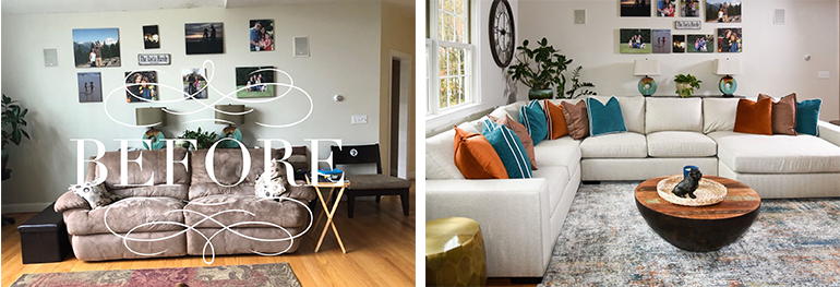 Modern Comfortable Family Room - Interior Design in MA - Details Full Service Interiors