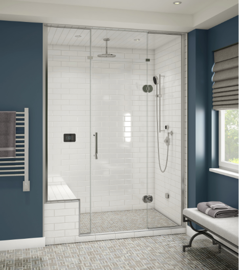 Blue Bathroom - mr.steam - Steam Shower - Details Interiors