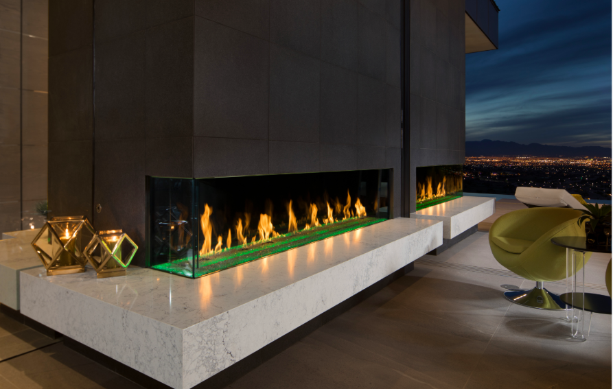 Quartz Fireplace - Gas Fireplace - Modern Fireplace - Caesarstone - KBIS 2019