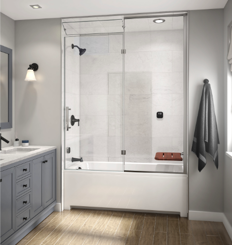 Updated Gray Bathroom Steam Shower - mr.steam