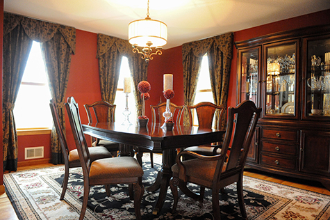 Red traditional dining room - How to design a dinging room - Western MA Interior Design