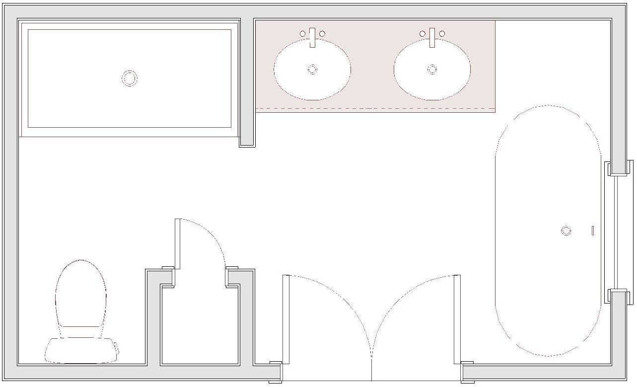 Future layout of the remodeled bathroom