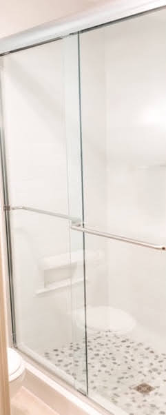 White subway tile shower - Practical bathroom remodel - CT Interior Designer