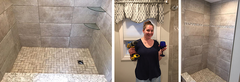 Tile Shower - Home Renovation - Bathroom Renovation - Shower Renovation - Shower Update - Details Interiors