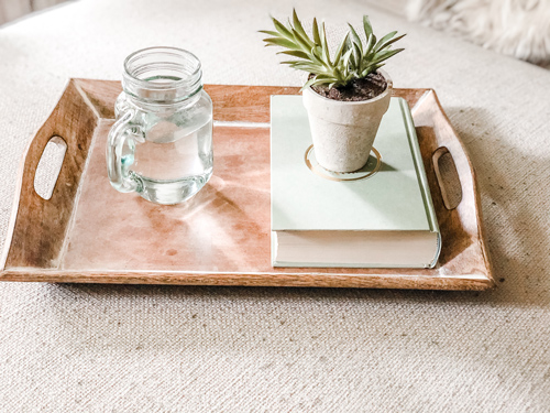 Wooden Tray on Ottoman - Plant - Furniture You Need To Have in Your Home - MA Interior Design