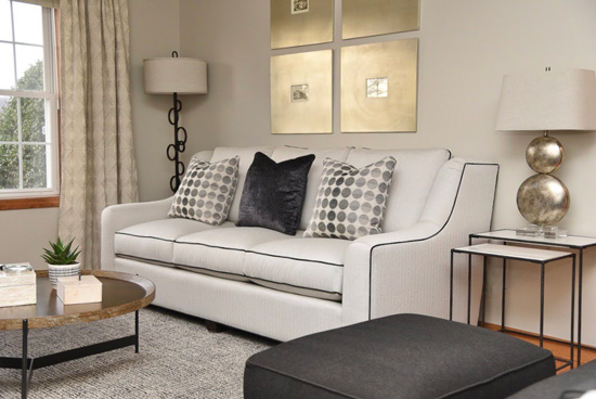 Family Room - Sofa and Coffee Table - Five ways to make your home feel more luxurious - Monson Massachusetts Interior Decorating