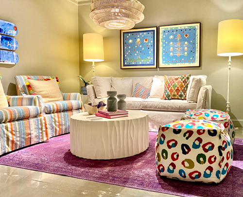 Colorful Fun Living Room - Interior Design Monson Mass Details Interiors