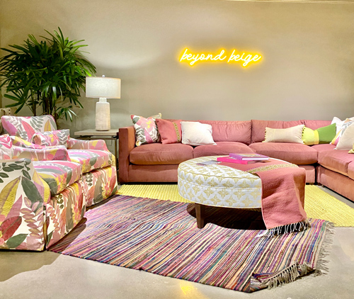 Pink Living Room - Massachusetts Interior Design - Details Interiors
