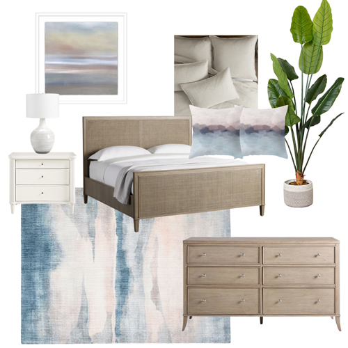 Mood board - Bedroom furniture Accessories - How ot get the look of this peaceful master bedroom in Massachusetts
