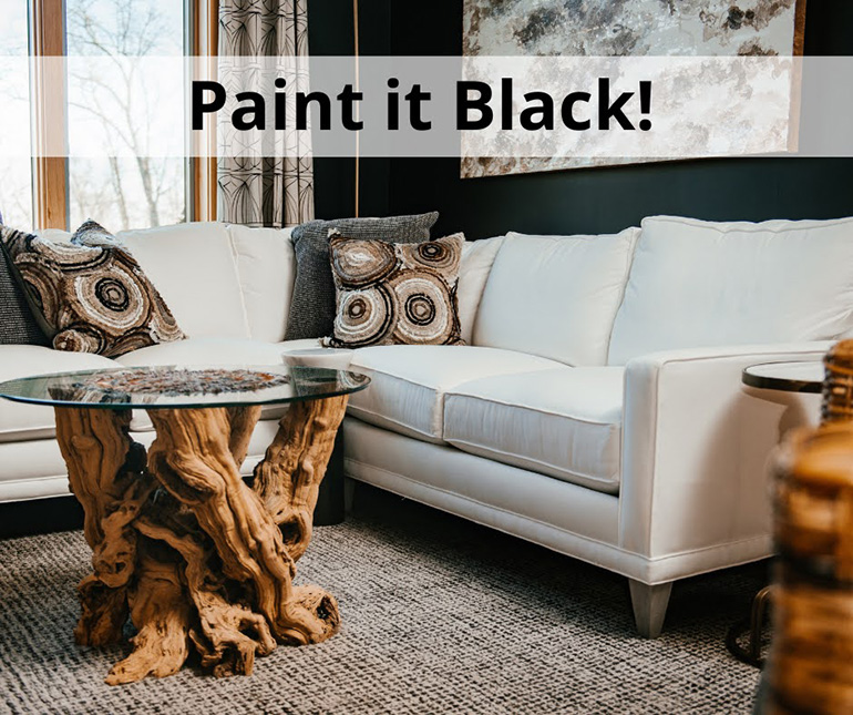 Paint it black - Living Room - Details Interiors in Massachusetts
